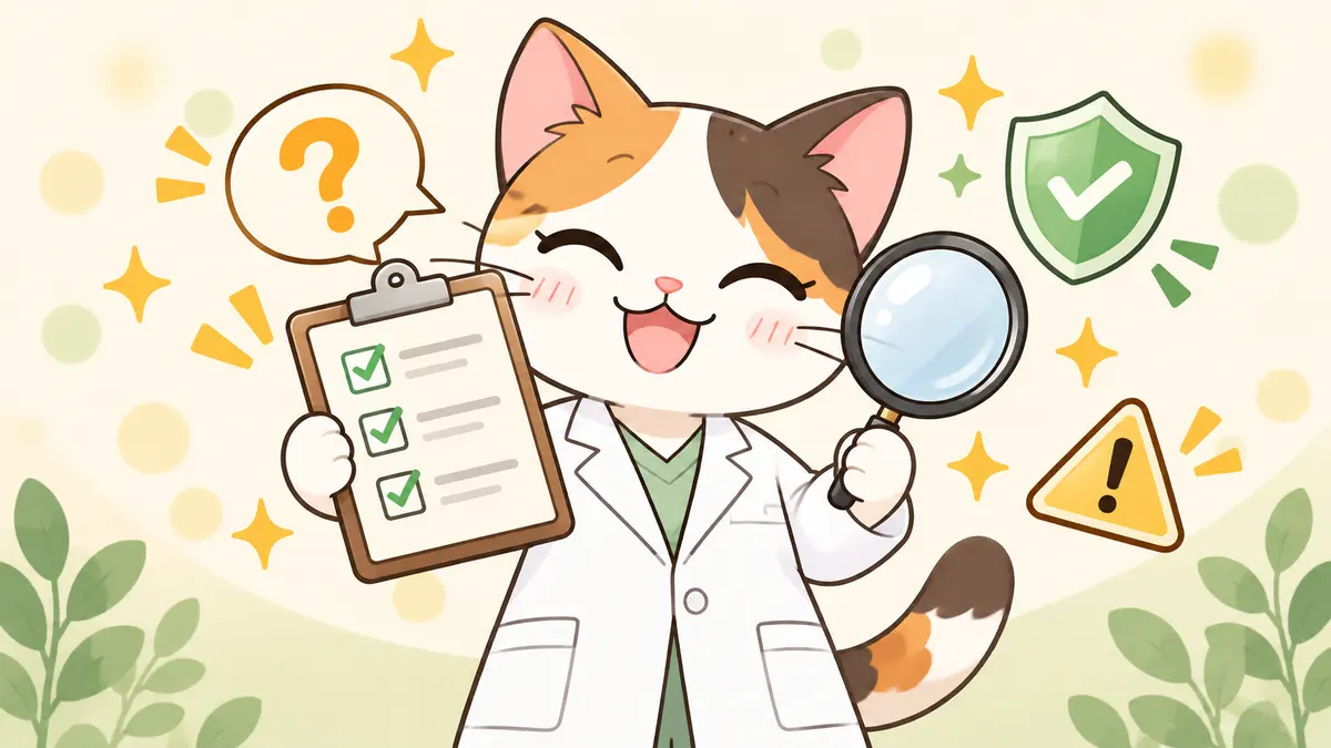 申し込み前の確認項目をチェックする三毛猫相談員